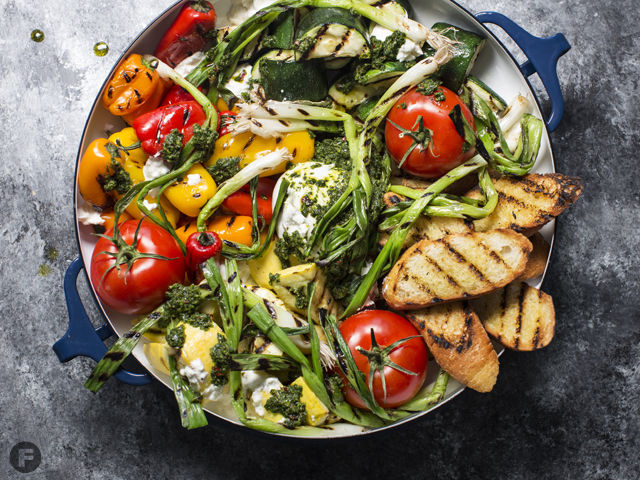 Grilled Vegetables with Burrata